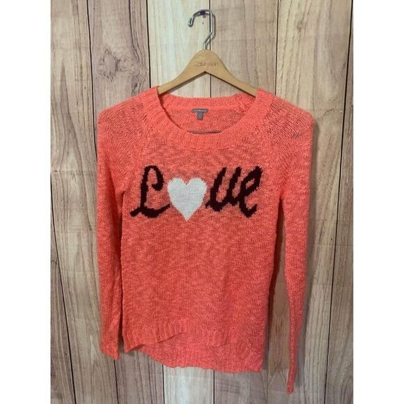 Charlotte Russe XS pink “Love” Sweater Acrylic - Picture 1 of 9
